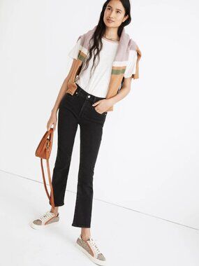 Madewell Cali Demi-Boot Jeans | Size 28 | Washed Black | Super Stretch